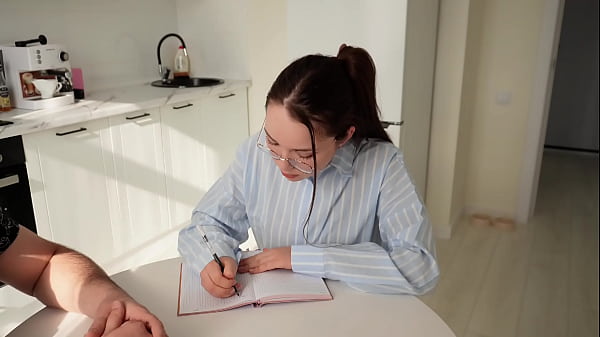 Image Fucked a young teacher straight during class on her desk.