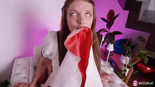 Image Brunette horny chick Lymia Marks grabs a toy and sucks it while having a hard fuck with a guy.