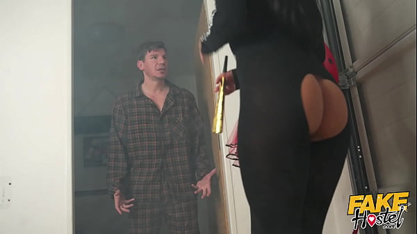 Image Fake Hostel - noisy party girls TREAT a guest to a Threesome