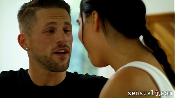 Image Sexy brunette busty tranyy get her dick sucked and her asshole pounded by huge dick - Roman Todd, Ember Fiera