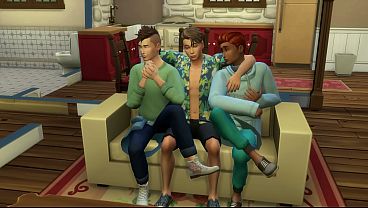 Image Three friends decided to have sex on the couch and bed, sims 4