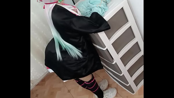Image Nezuko has ANAL sex fucked against the furniture by the clown's huge thick black cock (18 years old)