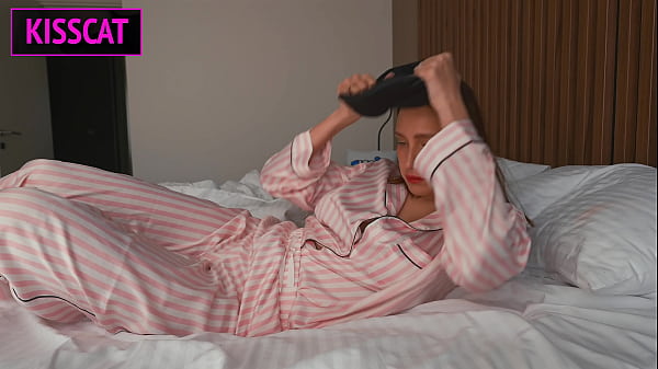 Image Why blindfolded step mom in mask let step son fuck her in share bed, while husband in the shower?