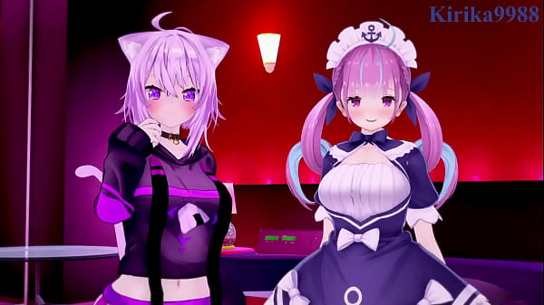 Image Minato Aqua and Houshou Marine and Nekomata Okayu intense futanari sex. - Hololive VTuber Hentai