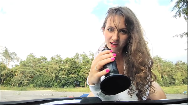 Image Cowgirl on the hood of the car, orgasm