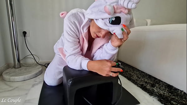 Image Horny MILF in Unicorn Costume Riding the Sybian