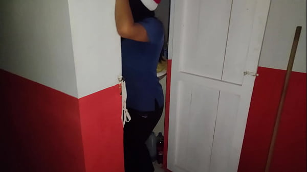 Image THE WHORE PUT ON A BALACLAVA AND MAKES PORN FROM HER WORK WAREHOUSE SHOWING HER MATURE VAGINA