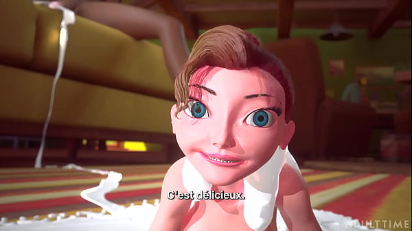 Image 3DGSPOT - Tiny Trans Fucks With Giant Busty Trans! FRENCH SUBTITLES! 3D CARTOON PORN!