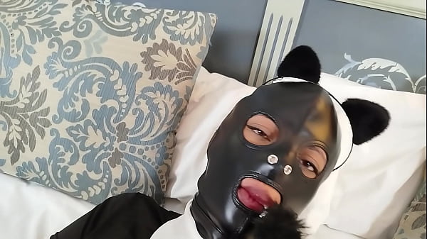 Image Latin girlfriend BDSM masked slave catsuit is banged by her master with slapping, whiping and anal plug till cum in her pussy