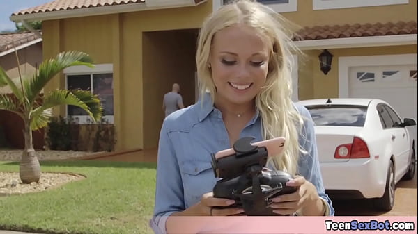 Image Petite blonde slut playing with her drone but soon things got outta hand