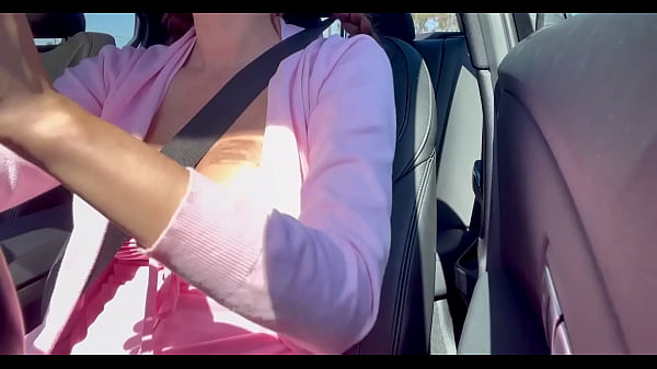 Image Sexy Car Ride with Italian Big boobs Milf Flashing her juicy boobs horny AF