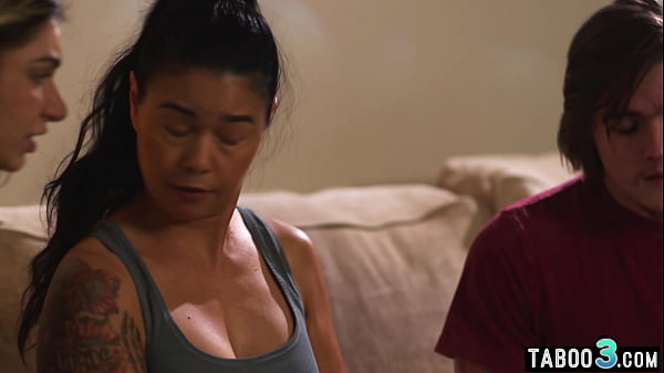 Image Asian MILF Dana Vespoli calming her scared teen stepdaughter and stepson