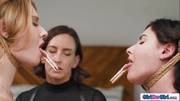 Image Lesbian playthings get clamps on their nipples and pussylips