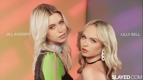 Image SLAYED Blonde Bombshell Jill Kassidy Rides Lilly Bell's Eager Face