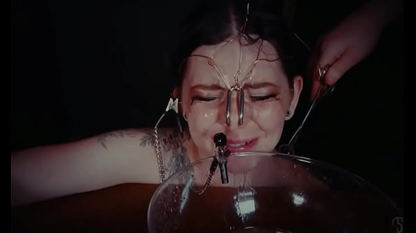 Image Emo bondage whore gets face tied and punished with piss