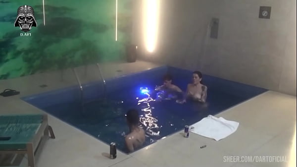 Image Threesome with friends in the motel pool Part 2