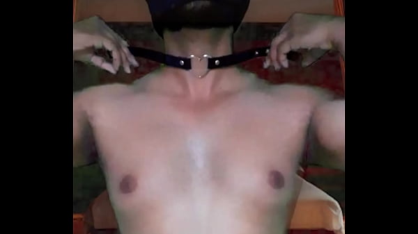 Image Try on haul | Wearing full body stocking with butt plug and choker with masquerade in sexy room part 2