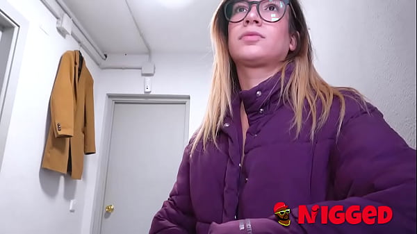 Image Love is skinny! Beautiful Megan Love is going to taste a chocolate cock for the first time