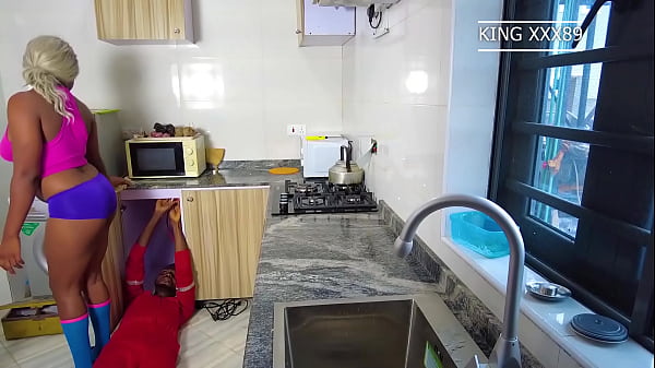 Image HORNY EBONY LADY FUCKS THE PLUMBER IN THE KITCHEN