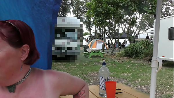 Image Blatant Public Display at the local Holiday Park by trashy Kiwi MILF. Trailer