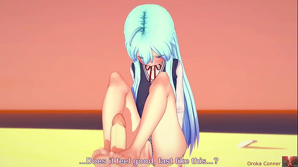 Image Sex at the beach, young cute 19 year old blue haired girl, fucked hard missionairy in koikatsu