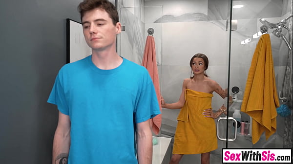 Image Petite teen stepsis rewards stepbro by fucking him in the shower