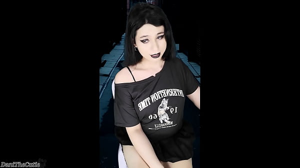 Image badass emo goth girl DaniTheCutie agrees to strip and get fucked by a machine for money