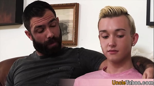 Image Pretty faced blonde teen gets barebacked by his two roomate and looks like he is enjoying it