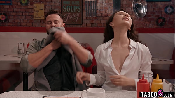 Image Horny teen Liz Jordan wants to have sex in public in a diner