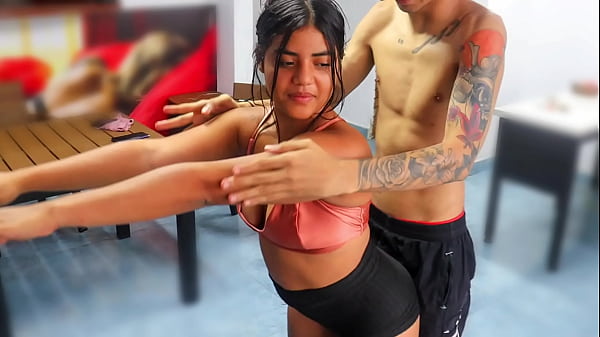 Image LITTLE STEPSISTER INDIAN ASKS FOR HELP TO EXERCISE HER STEPBROTHER HELPS HER