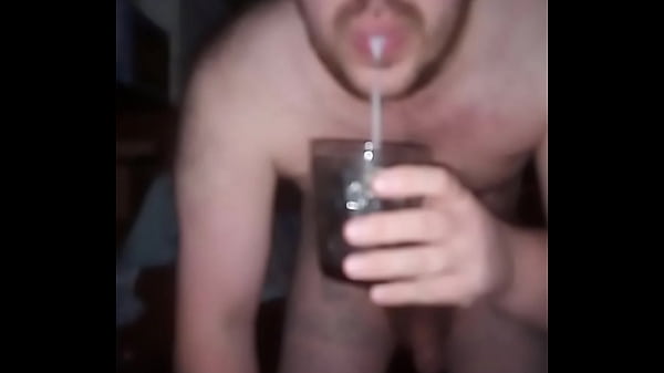 Image Shock content! A gay man from Russia eats his own fresh cum! His cum is in his mouth!