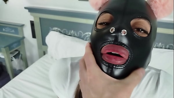 Image Latin masked BDSM slut with pink ears sucks her master cock and get fucked in doggy style till cum