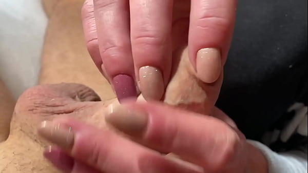 Image Foreskin Play hard and HandJob with Post Cum Play