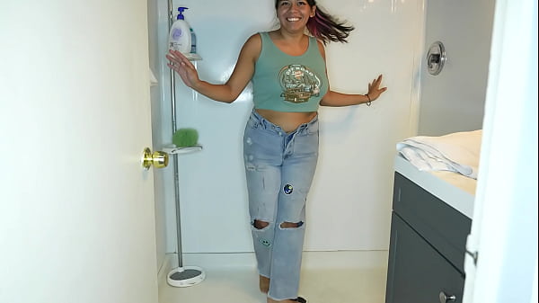 Image Latina Wets Pants, Panties, Strips and Showers