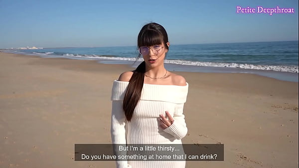 Image Walk on the Beach ends in a Blowjob Cum in Mouth - Full Video