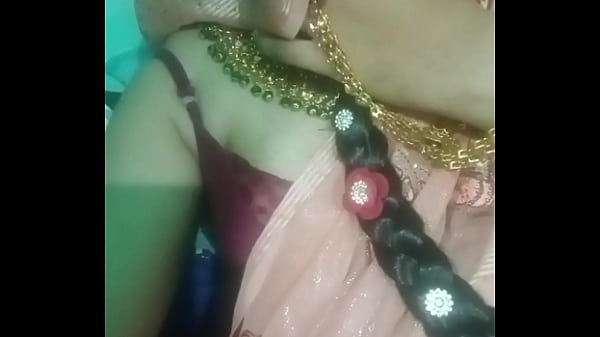 Image Indian Gay Crossdresser Bottom Gaurisissy pressing and milking her big boobs with heavy jwellery in cream silky saree real xxx sex