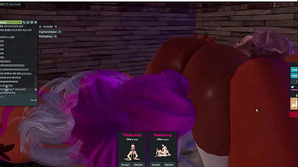 Image Trans woman in threesome sex in game