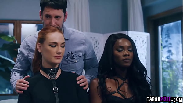 Image Tommy surprised to find Ana Foxxx and Siri Dahl both in fetish gear and in submissive poses