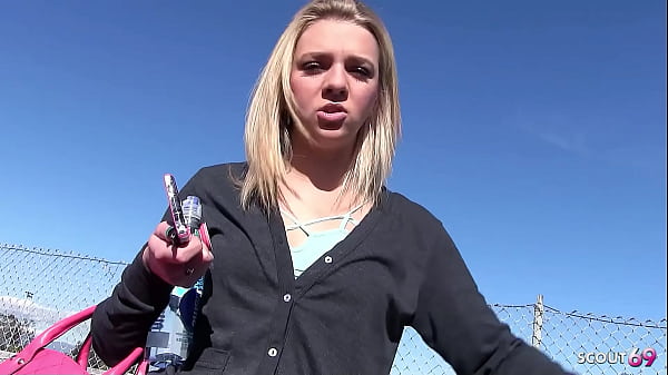 Image Sweet blonde Girl with Overknee Socks Pick Up and talk to Fuck and Facial by older Guy