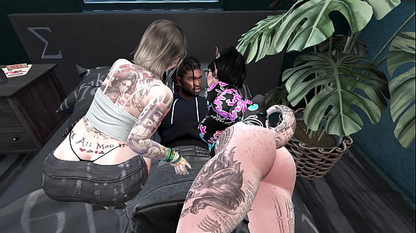 Image Second Life Black man fucks two white women