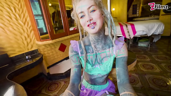 Image Dreadlocked TATTOOED stripper ending her show with a happy ending ANAL and facial!