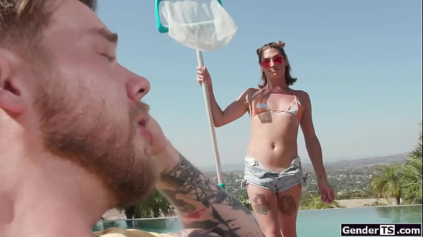 Image My shemale poolgirl Kalli Grace let me suck her tranny dick