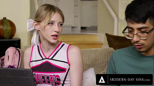 Image MODERN-DAY SINS - Popular Petite Virgin Cheerleader Melody Marks Loses Virginity To Nerd For A Bet