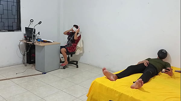Image step sister sitting while I masturbate for her