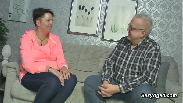 Image Amateur German old couple enjoying passionate sex on the couch