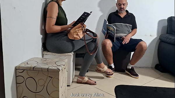 Image Flash of dick in the dentist's waiting room and she groped it.