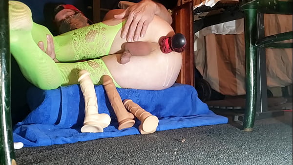 Image Sexy soloboy stuffs his ass with two big dildos
