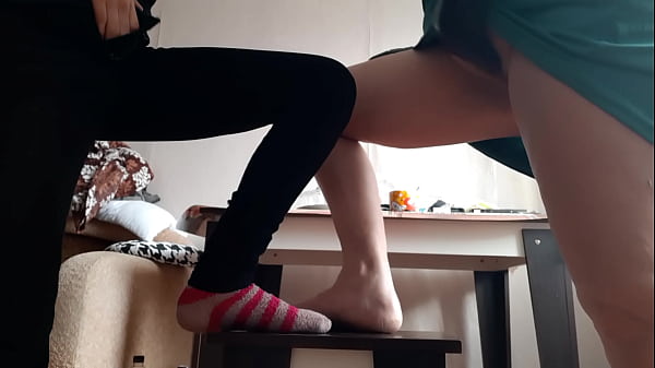 Image Middle aged woman and student masturbate on chairs