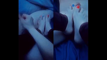 Image Barefoot Goddess - Step Mother strokes with her soft hands and tiny feet - multi screen