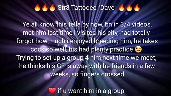 Image Str8 Tattooed Dave, sexy hot who loves D**K